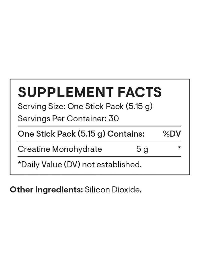 Thorne Creatine Lean Body Mass Muscle Endurance Cognitive Performance, DIETARY SUPPLEMENT / 30 STICK PACKS, 30 - 0.18 OZ (5.15 G) / TOTAL NET WT 5.45 OZ (154.5 G) - Image 3